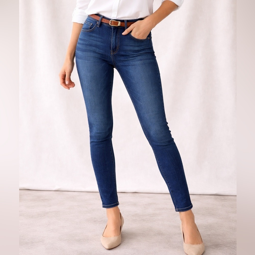 J.Crew Toothpick Skinny Jeans 30x27 Blue Mid Rise Stretch Denim Preppy Beach